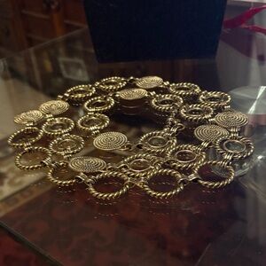 Elegant Gold-Tone Circular Link Belt